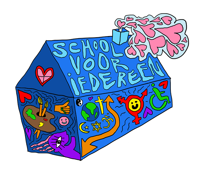 Illustratie van een kleurrijk huis met de Nederlandse tekst 