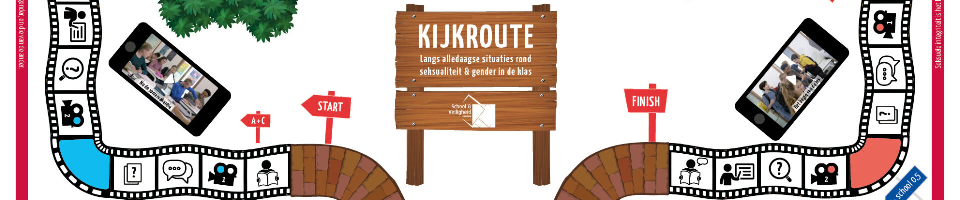 Een poster met een afbeelding van een videogame. School en Veiligheid