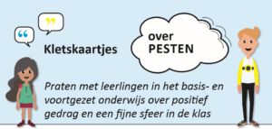 Kletskaartjes met tekstballon. School en Veiligheid