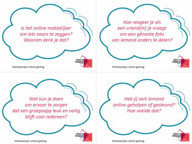 Kletskaartjes Online gedrag